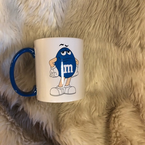 M&M BLUE Candy Character Ceramic Mug Coffee Cup Perfect Vintage. - Picture 3 of 6